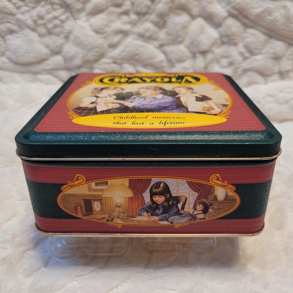 Vintage Crayola Crayon Square Tin Childhood Memories That Last a Lifetime 1994 - Picture 2 of 9